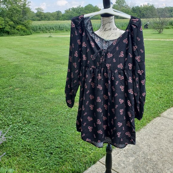 Wild fable long sleeve floral peasant dress Large - Picture 6 of 10